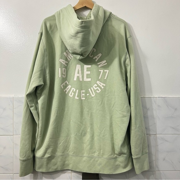American Eagle Men’s Super Soft Fleece Hoodie XXL Mint Green Casual Streetwear - Picture 4 of 11